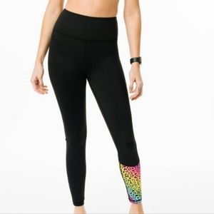 Zyia Rainbow Leopard light n tight hi-rise 7/8 size 8-10 EUC